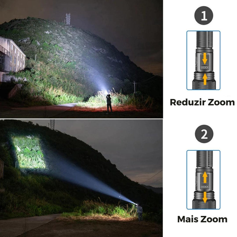 Lanterna Tática á Prova D' Água IPX6 - A Mais Poderosa do Mundo - Nova Compras